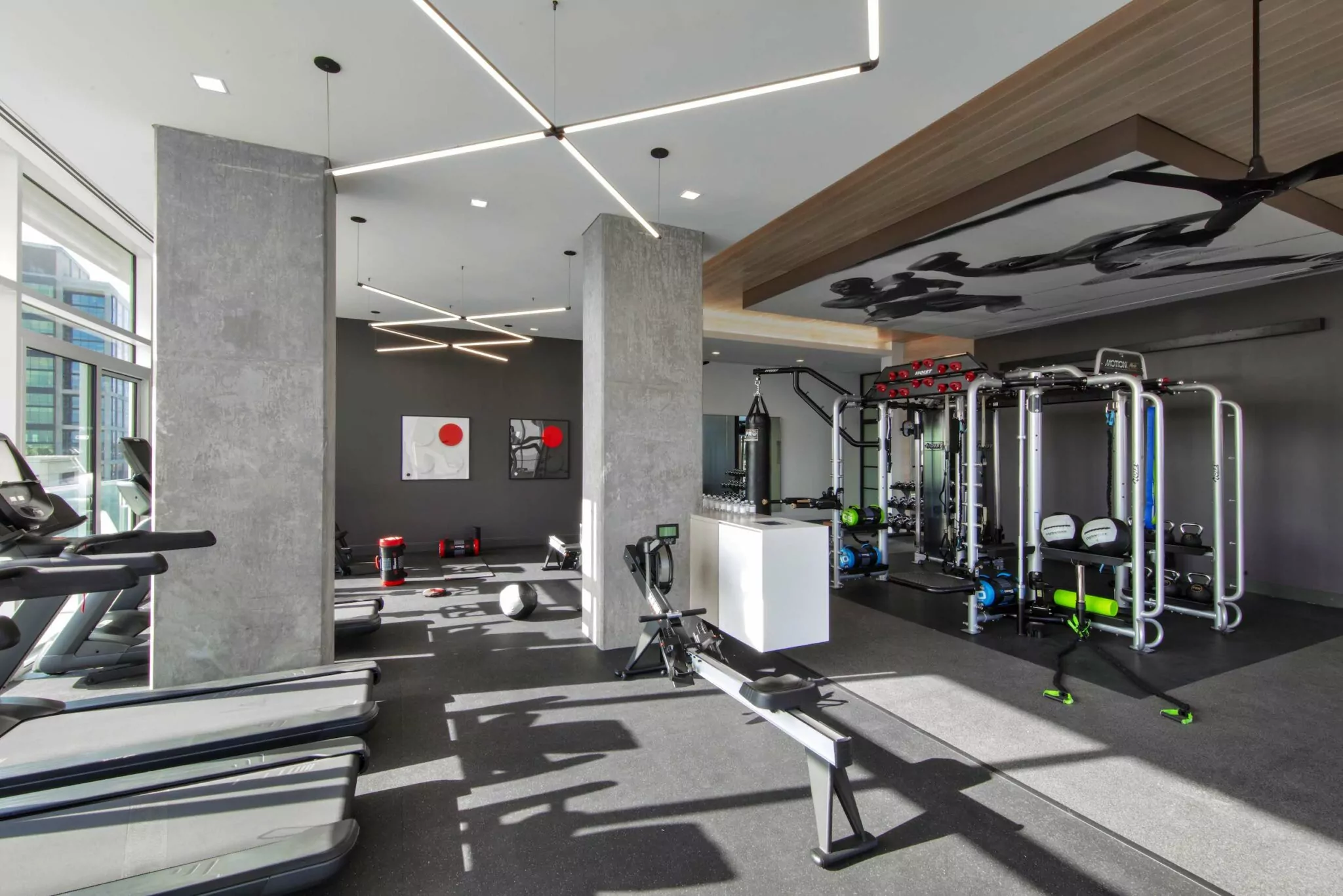 Modern fitness center at The Victor