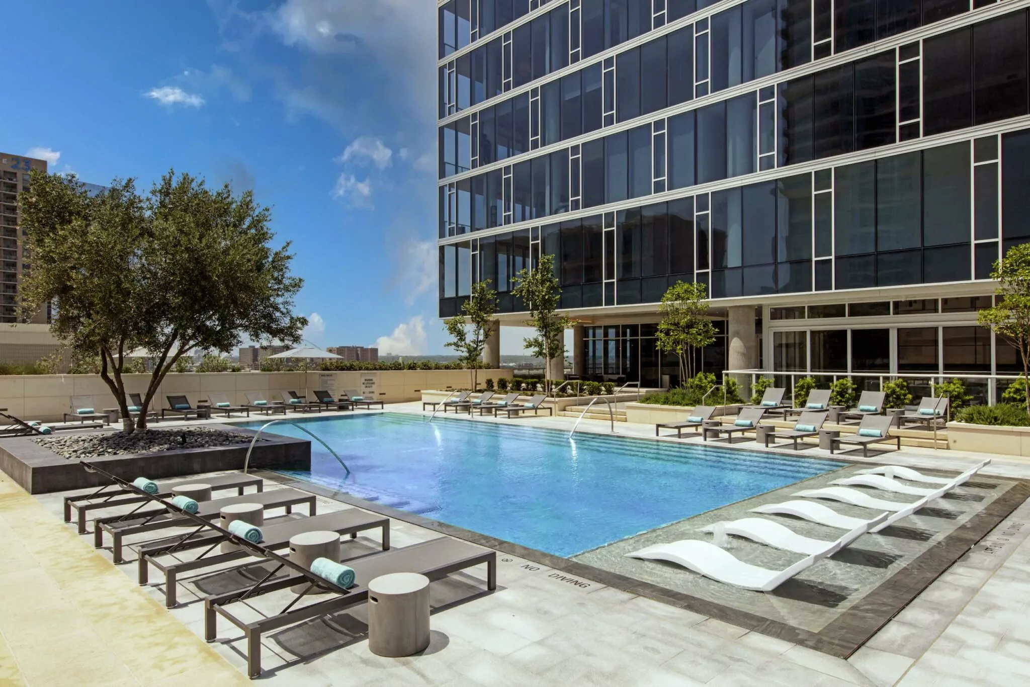 Tempered-edge resort-inspired pool